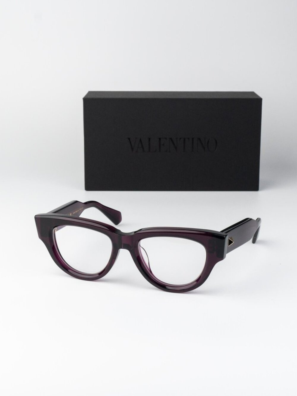 Valentino Women Eyeglasses Crystal Burgundy Cat Eye V-ESSENTIAL - III VLX-125 B